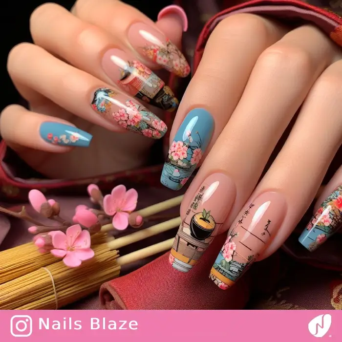 Japanese Tea Ceremony-inspired Nails | Cultural - NB1026